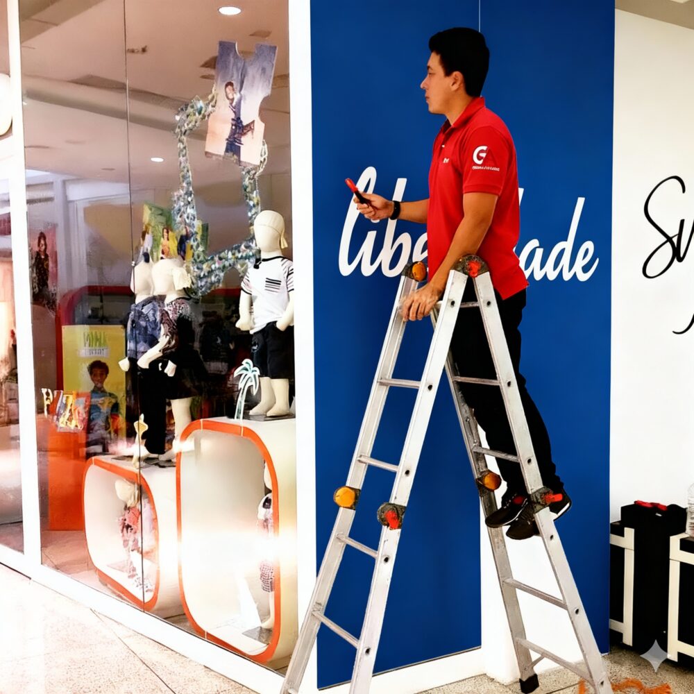 Adesivação de vitrine